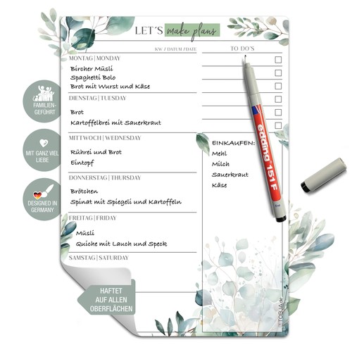 Essensplaner abwischbar inkl - ,