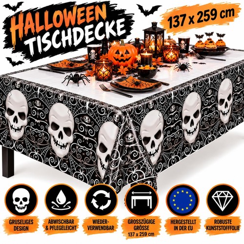 Halloween tischdecke totenkopf - tischdecke,