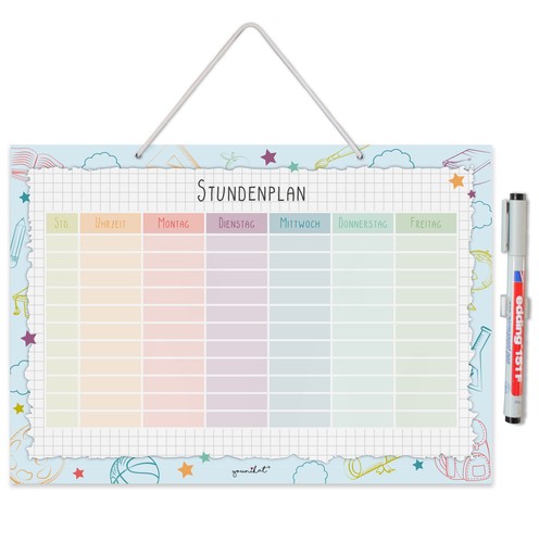 Stundenplan bunt abwischbar - bunt,