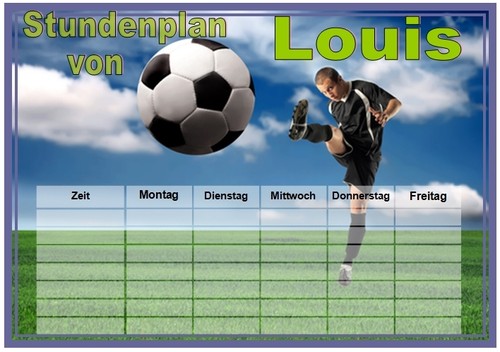 Stundenplan fußball 1 - ♥, ♥