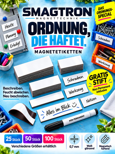 Magnetetiketten beschreibbar